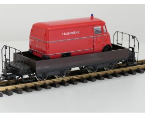 TRAINLINE45 3050100 Niederbordwagen Braun Mit Wittenberger-Drehgestell (HSB), Metallrader,& 1x Neues Rietze Modell 1:22,5 als Beladung