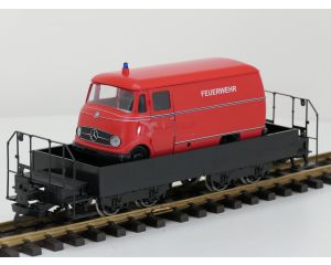 TRAINLINE45 3050100 Niederbordwagen Schwartz Mit Wittenberger-Drehgestell (HSB), Metallrader,& 1x Neues Rietze Modell 1:22,5 als Beladung