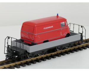 TRAINLINE45 3050100 Niederbordwagen Grau Mit Wittenberger-Drehgestell (HSB), Metallrader,& 1x Neues Rietze Modell 1:22,5 als Beladung