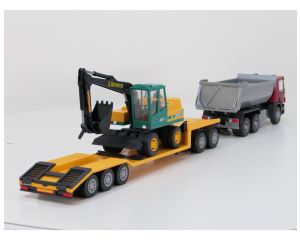 Emek 1:25 30705 Scania Dump Truck mit Tieflader & Lännen Bagger #9927