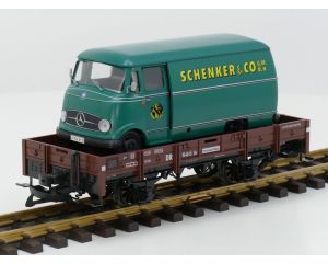 LGB 40104 DR 99-40-19 Wagon beladen met een Schenker & Co Bestelwagen