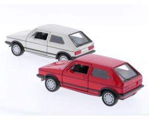 Schaal 1:32 Welly Volkswagen Golf 1 GTI Pirelli Edition Set Van 2 Rood En Wit #5353