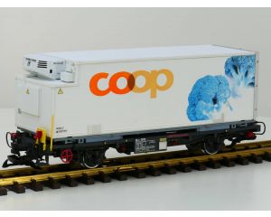 LGB 45895 RhB Containerwagen, COOP Kühlcontainer, Metallrader