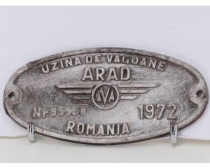Wagen schild Uzina De Vagoane ARAD Romania Nr 95968 1972