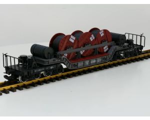 LGB 42580 Tiefladewagen mit Kabelrollen, Metallrader