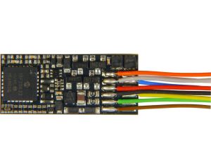 ZIMO MX600R Flachdecoder 0,8A, 4 Funktionsausgänge, NEM652 an Drähten