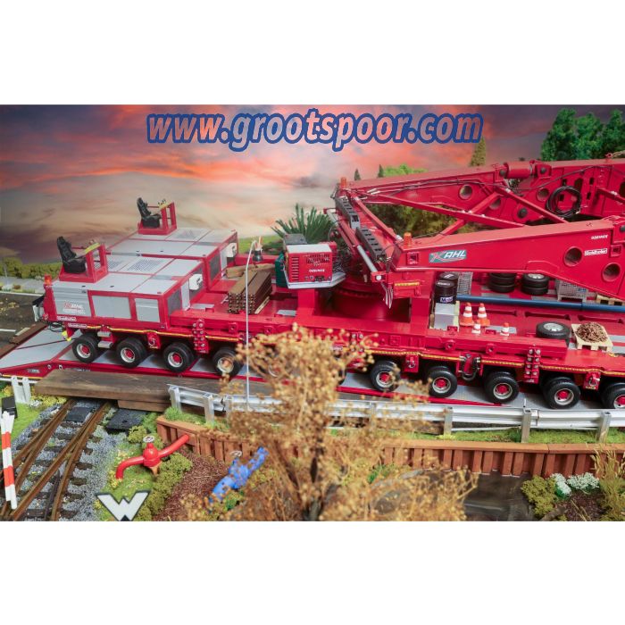 Uniek 1:24 Diorama met Realistische Girderbridge, SPMT Platforms en Transformator, Kahl transport