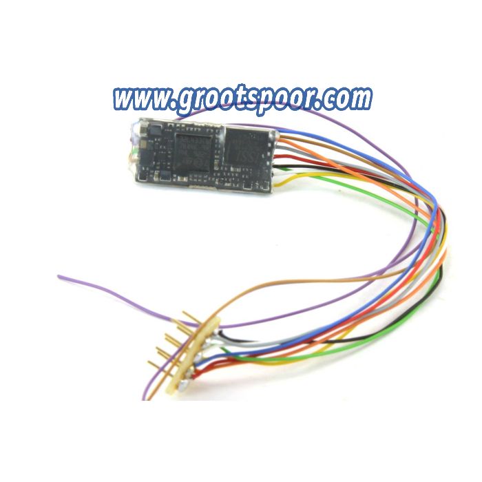 Zimo MS490R Sounddecoder, 23x9x4mm, 1 W, 0,8 A, NEM 652 an Drähten