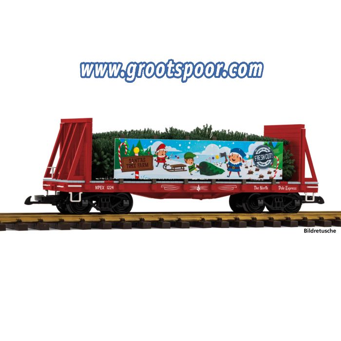 PIKO 38980 Niederbordwagen Weihnachten Baumtransport