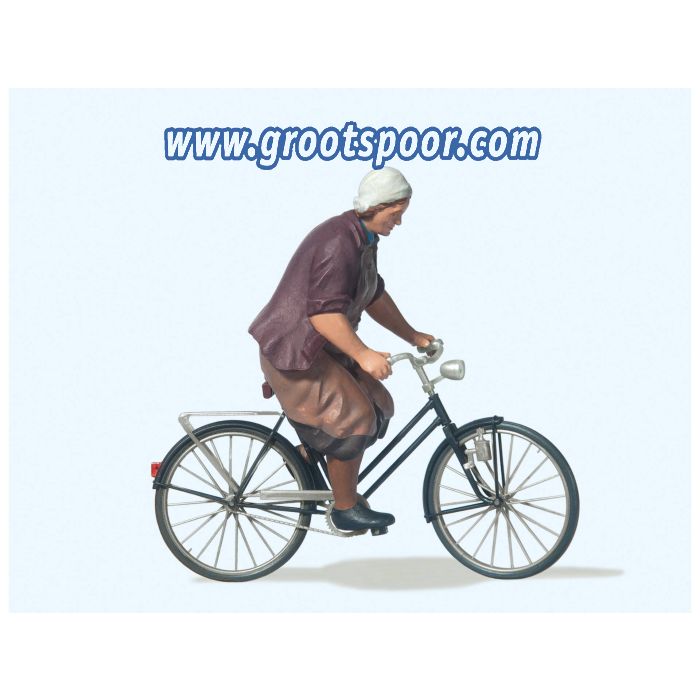 Preiser 45068 Bauerin auf Fahrrad 1:22,5