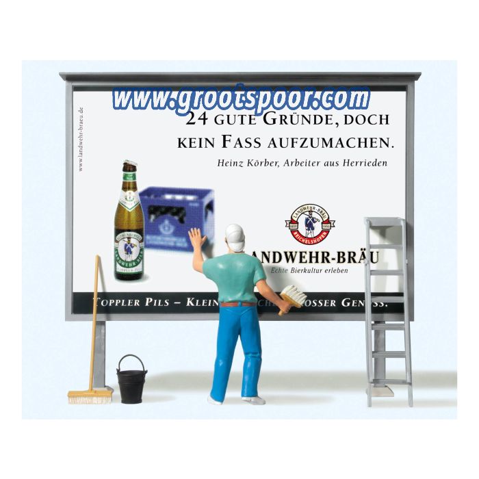 Preiser 45126 Plakattafel, Plakatkleber, Zu 1:22,5