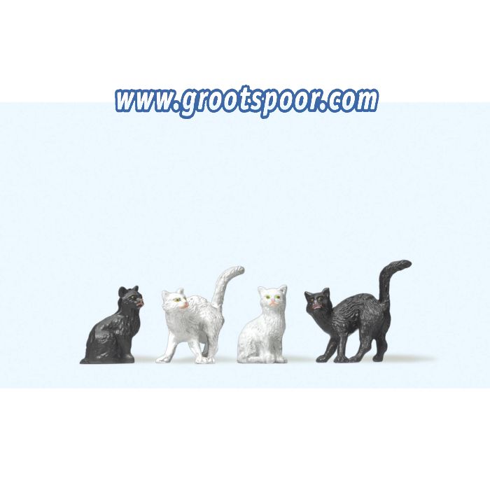 Preiser 47063 4 Katzen 1:25
