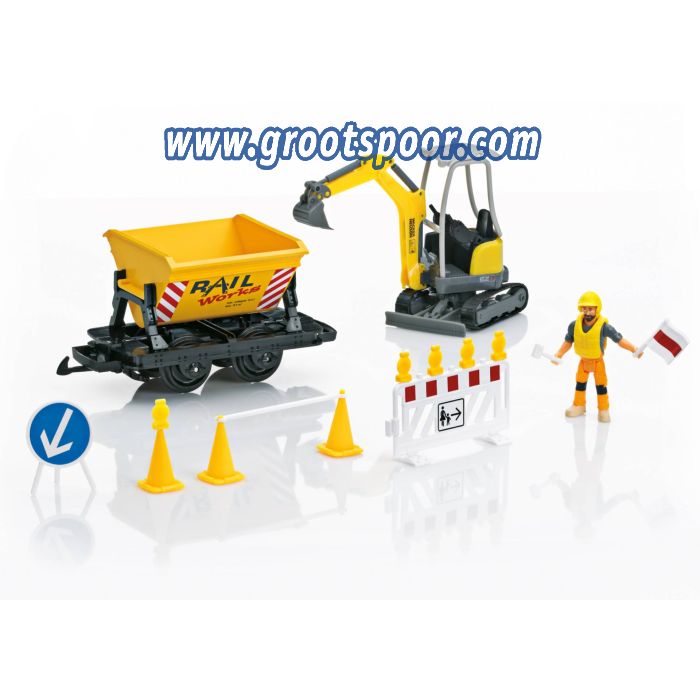 LGB 70503 + 49501 XXL Combiset, Startset Bouwplaatstrein + Ergänzungsset Baustelle