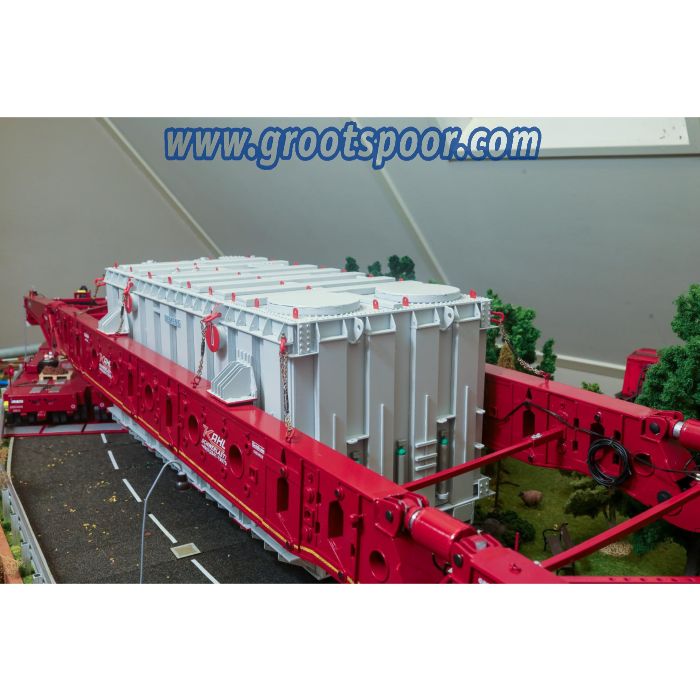 Uniek 1:24 Diorama met Realistische Girderbridge, SPMT Platforms en Transformator, Kahl transport