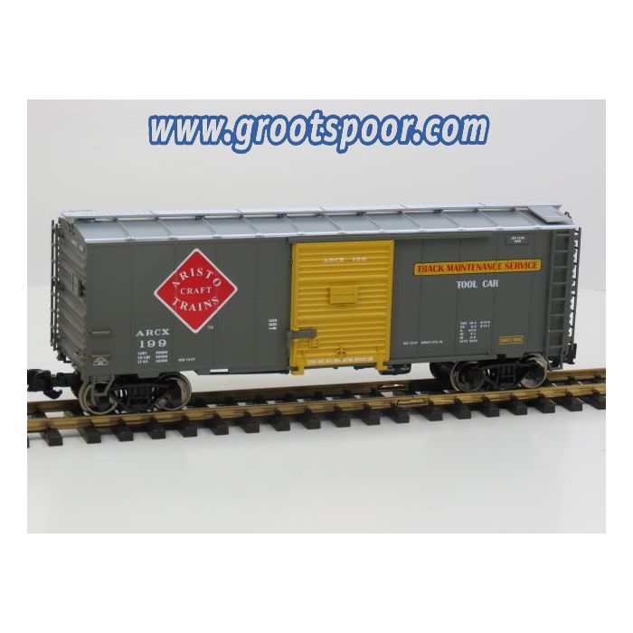 Aristo Craft Trains 46099 Maintenance of Way Boxcar 1999 Club car , Metallrader, met Klauw-koppelingen