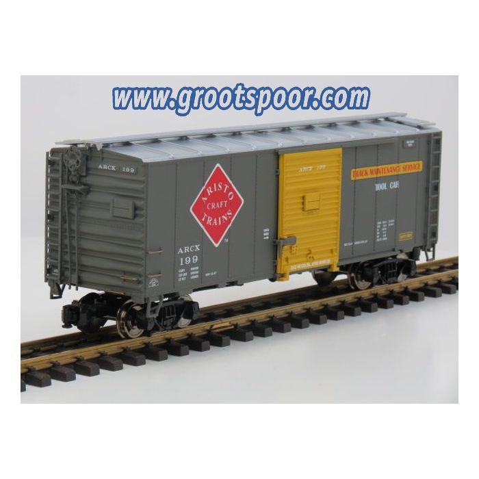 Aristo Craft Trains 46099 Maintenance of Way Boxcar 1999 Club car , Metallrader, met Klauw-koppelingen