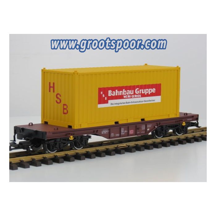PIKO 37706 G-Flachwg. mit Container DB Bahnbau Gruppe Wernigerode, Unikat,Eigenbau, Metallrader