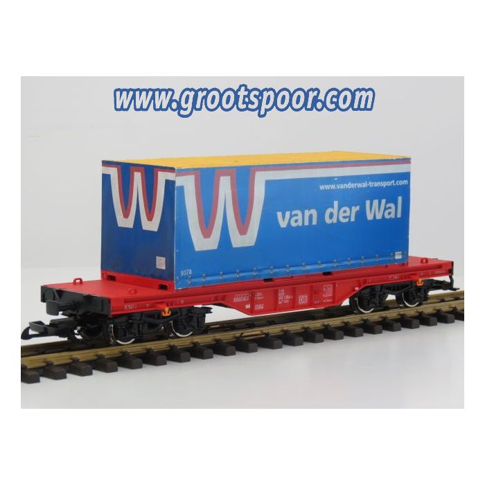 PIKO 37706 G-Flachwg. mit Container Van der Wal, Unikat,Eigenbau, Metallrader - sku: 20210716021637 - Gebraucht - Sehr guter Zustand - Bild 2