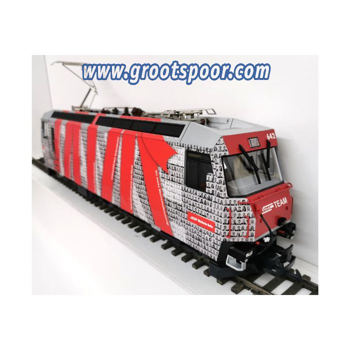 RhB Elektrolok nr 642, Breil/Brigels Werbung RhB Team Grazie