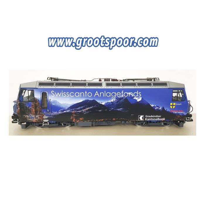 RhB Elektrolok nr 647, “ Grüsch mit Swisscanto Werbung