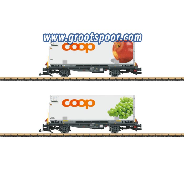 LGB 45887 RhB Containerwagen Set “coop®“ Metallrader - sku: 20250821105054 - Neu - Bild 2