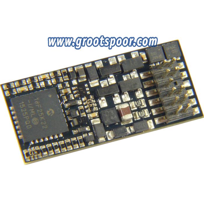 ZIMO MX600P12 Flachdecoder 0,8A, 4 Funktionsausgänge, PluX12