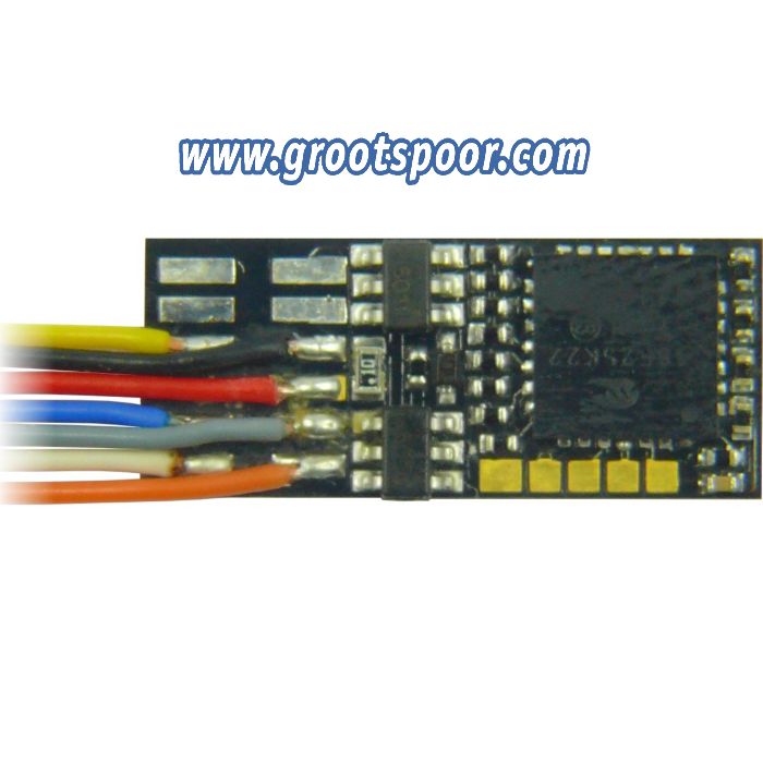 ZIMO MX623F Decoder 0,8A, 4 Funktionsausgänge, NEM651 an Drähten