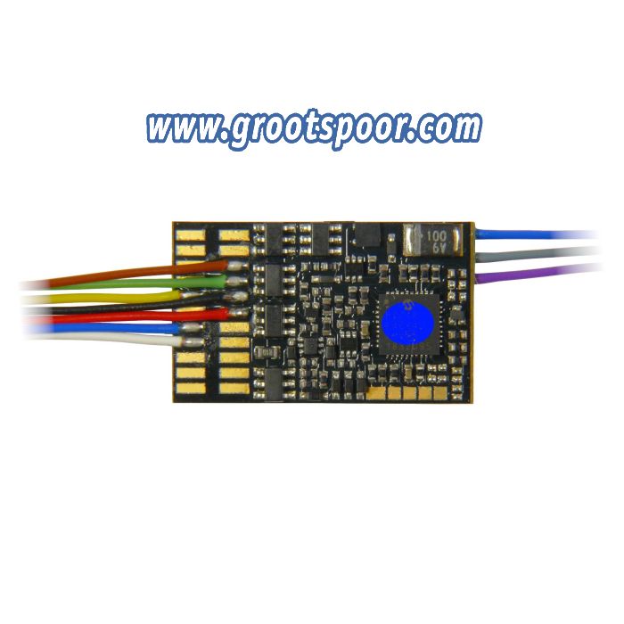 Zimo MX675V Funktionsdecoder, 25x15x4mm, 1,8 A, 10 FA offene Kabelenden