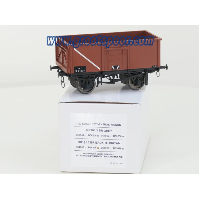 Accucraft 1/32 scale 16T Mineral wagon RR101.3 BR Bauxite Brown # B64026