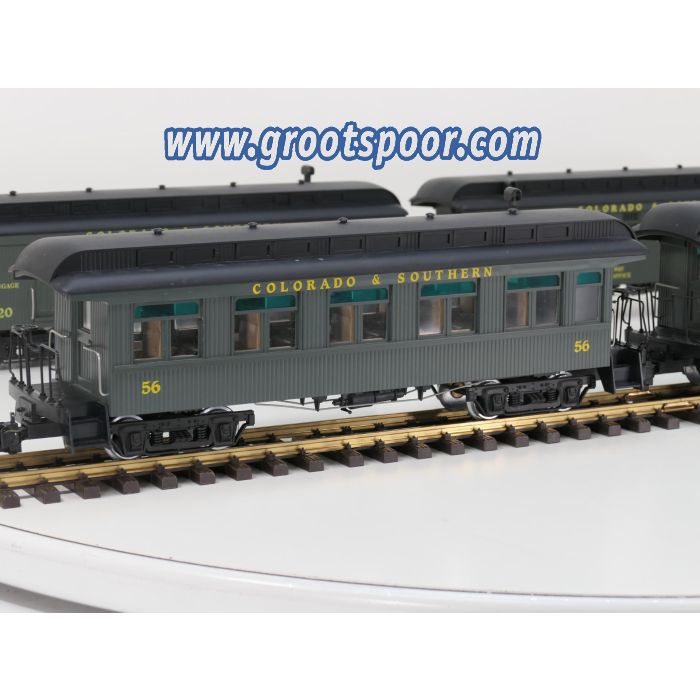 Delton Locomotive Works SET 3280,3280,3281,3282 C&S 2x Long Passengers Coach & Combination Coach & Postal/Baggage