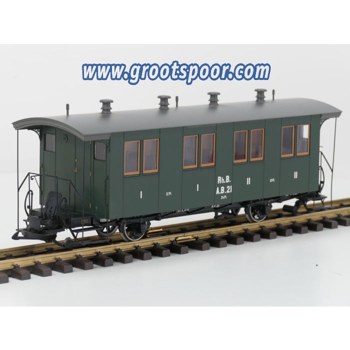 BRAWA 15000 Rhb A.B. 21 Personenwagen, Metallrader, Innenbeleuchtung