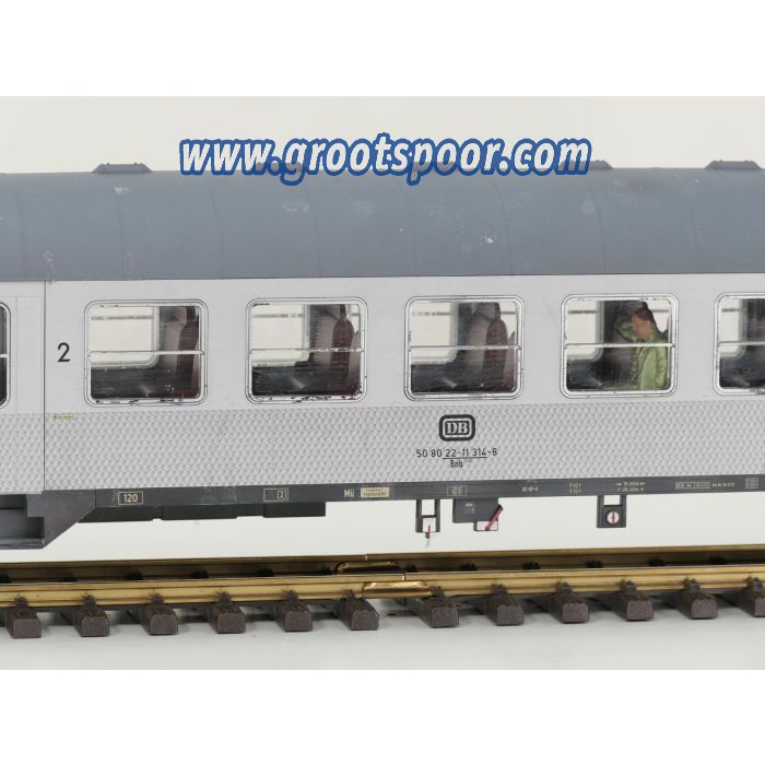 PIKO 37620 G-Nahverkehrswg. Bnb 720 2.Klasse Silberling Nr. 50 80 22-11 314-8 DB 4x Kugellager Metallrader, Innenbeleuchtung, 6 Figuren, Gesupert, Gealtert.