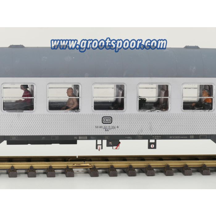 PIKO 37620 G-Nahverkehrswg. Bnb 720 2.Klasse Silberling Nr. 50 80 22-11 314-8 DB 4x Kugellager Metallrader, Innenbeleuchtung, 6 Figuren, Gesupert, Gealtert.