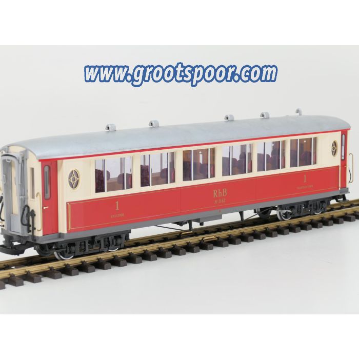 LGB 30650 RhB-Salonwagen As 1142 Met binnenverlichting, Metallrader
