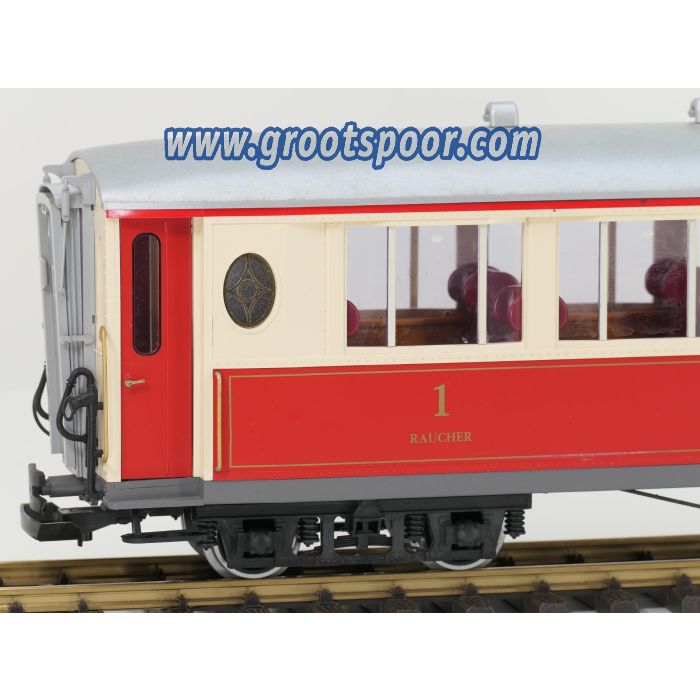 LGB 30650 RhB-Salonwagen As 1142 Met binnenverlichting, Metallrader