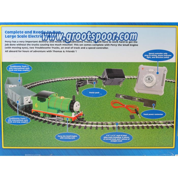 Bachmann 90069B Percy with Troublesome Trucks Set, Metallrader, (LGB messing) Track,Thomas the Tank EngineTM