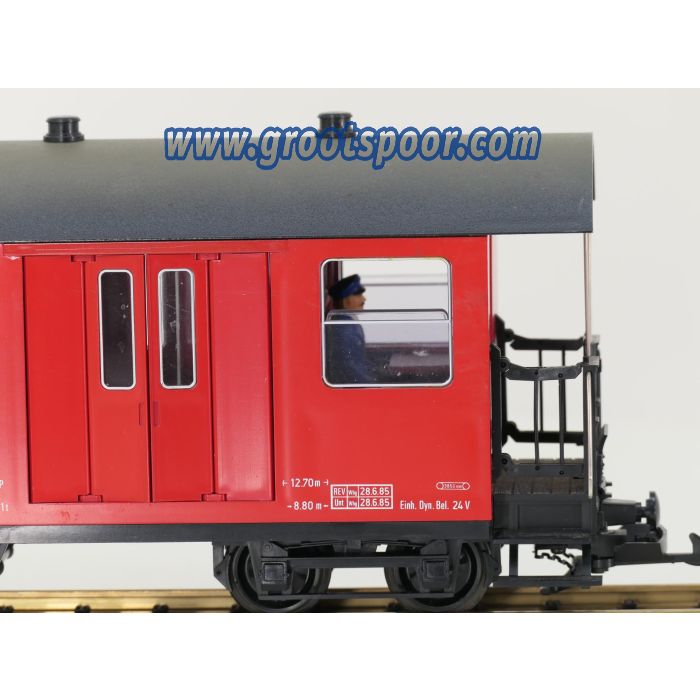 LGB 31710 DR/HSB personenwagon 902-304 KBD, 4 figuren, Innebeleuchtung uber batterie