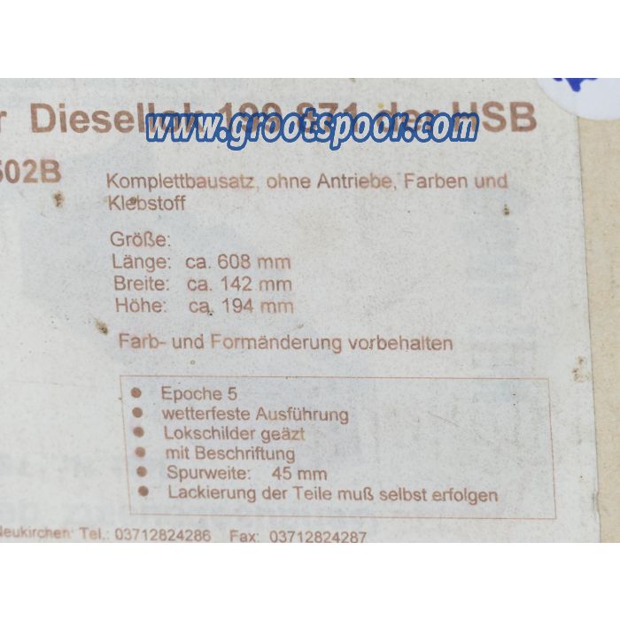 V100 Ost DR Diesellok Harzkamel 199 871-5 der HSB  Komplettbausatz