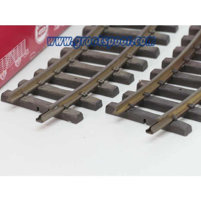 LGB 11000 Doos 12St. Gebogenes Gleis, R1,30 Grad, Buiten gebruikt, Ongepoetst