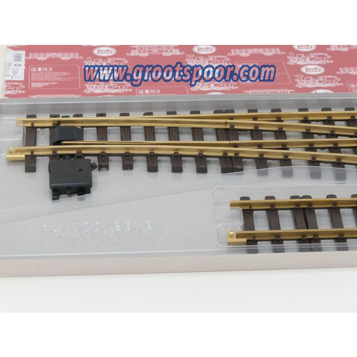 LGB 18050 Handweiche, rechts, R5, Met Schroefbare railverbinders