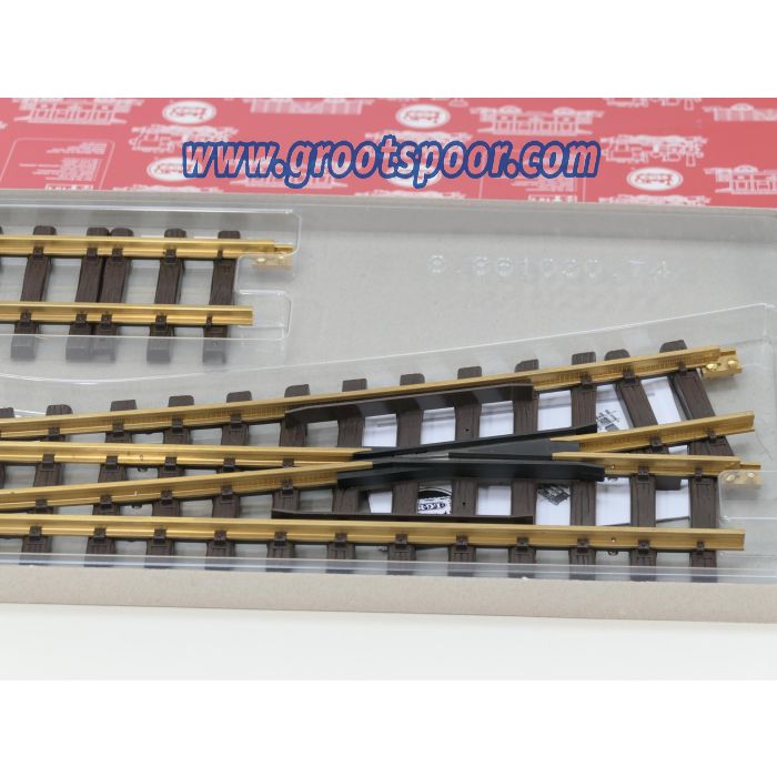 LGB 18150 Handweiche, links, R5, Met Schroefbare railverbinders