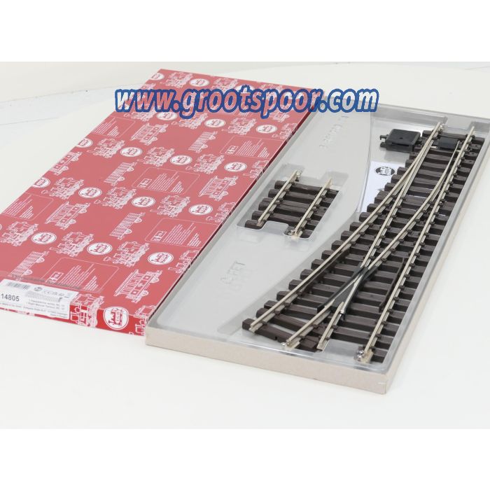 LGB 14805 weiche vernickelt, rechts, R5, Met Schroefbare railverbinders