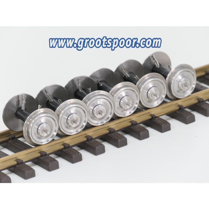 TRAINLINE45 3067201 Set 6 ST. Achse, kugelgelagert, Voll-Edelstahlrad MIT Stromführung, 30mm