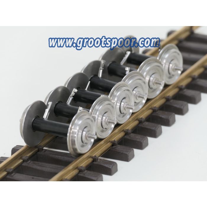 TRAINLINE45 3067201 Set 6 ST. Achse, kugelgelagert, Voll-Edelstahlrad MIT Stromführung, 30mm