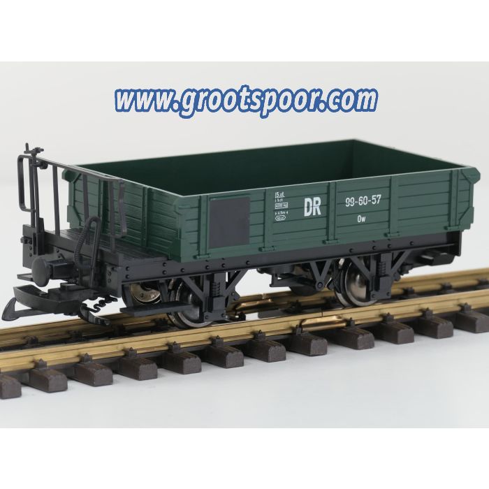LGB 40055 DR-Niederbordwagen Ow 99-60-57, grün, Metallrader