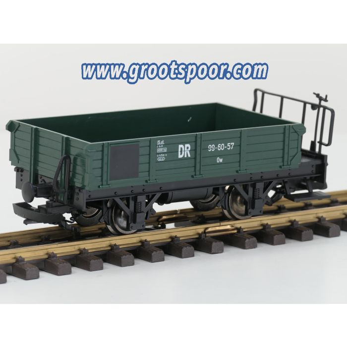 LGB 40055 DR-Niederbordwagen Ow 99-60-57, grün, Metallrader