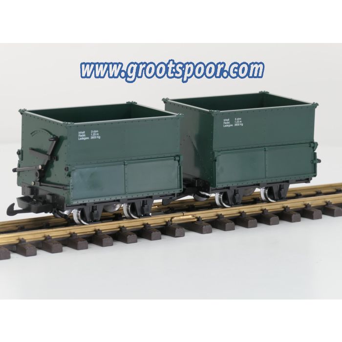 LGB 40190 Feldbahn-Schüttgutwagen, 2 Stück, Metallrader