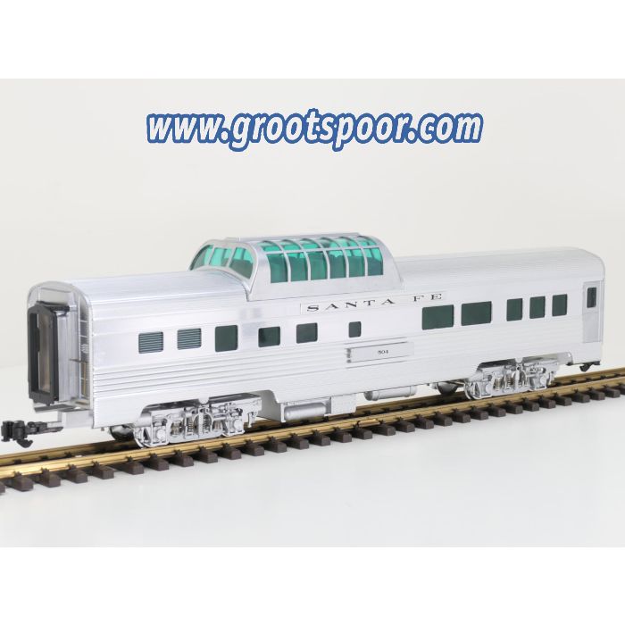 Aristo Craft Trains 32605  G Santa Fe Streamlined Vista Dome Car 504, metallrader, Klauwkoppelingen