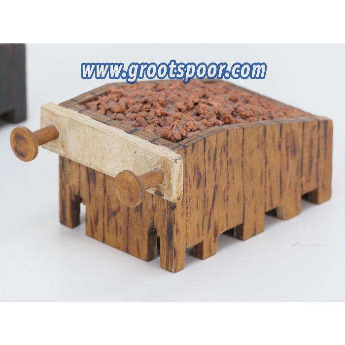 Zelfbouw 4x Prellbock uit hout /Ballast-stenen met Normaalspoor buffers