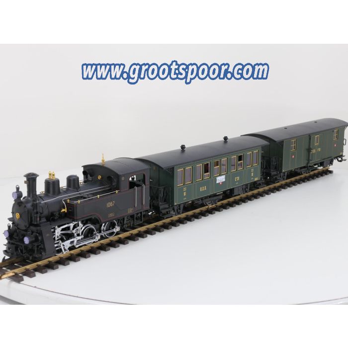 LGB Set 20471 , 30330 & 40330 Ballenberg-Zahnrad-Dampflok 1067, Persw. C 31 & Post/Packw. F 51, Metallrader